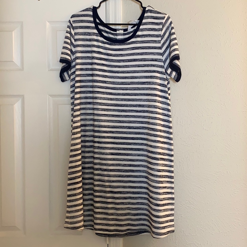 Navy striped dress